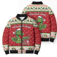 Poland Dinosaur Christmas Bomber Puffer Jacket Polish Smok Wawelski Wesołych Swiat - Wonder Print Shop