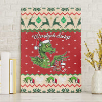 Poland Dinosaur Christmas Canvas Wall Art Polish Smok Wawelski Wesołych Swiat - Wonder Print Shop