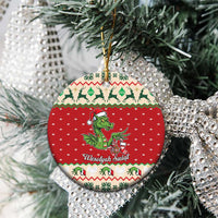 Poland Dinosaur Christmas Ceramic Ornament Polish Smok Wawelski Wesołych Swiat - Wonder Print Shop
