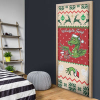 Poland Dinosaur Christmas Door Cover Polish Smok Wawelski Wesołych Swiat - Wonder Print Shop