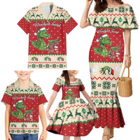 Poland Dinosaur Christmas Family Matching Mermaid Dress and Hawaiian Shirt Polish Smok Wawelski Wesołych Swiat - Wonder Print Shop