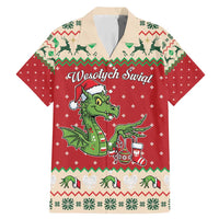 Poland Dinosaur Christmas Family Matching Mermaid Dress and Hawaiian Shirt Polish Smok Wawelski Wesołych Swiat - Wonder Print Shop