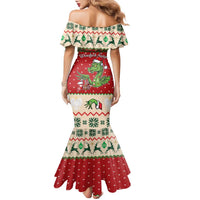 Poland Dinosaur Christmas Family Matching Mermaid Dress and Hawaiian Shirt Polish Smok Wawelski Wesołych Swiat - Wonder Print Shop