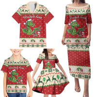 Poland Dinosaur Christmas Family Matching Puletasi and Hawaiian Shirt Polish Smok Wawelski Wesołych Swiat - Wonder Print Shop