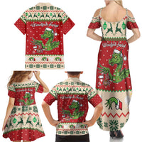 Poland Dinosaur Christmas Family Matching Summer Maxi Dress and Hawaiian Shirt Polish Smok Wawelski Wesołych Swiat - Wonder Print Shop