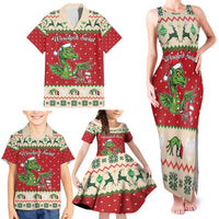 Poland Dinosaur Christmas Family Matching Tank Maxi Dress and Hawaiian Shirt Polish Smok Wawelski Wesołych Swiat - Wonder Print Shop
