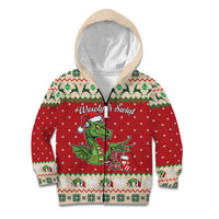 Poland Dinosaur Christmas Kid Hoodie Polish Smok Wawelski Wesołych Swiat - Wonder Print Shop