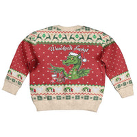 Poland Dinosaur Christmas Kid Ugly Christmas Sweater Polish Smok Wawelski Wesołych Swiat - Wonder Print Shop