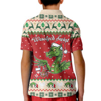 Poland Dinosaur Christmas Kid Polo Shirt Polish Smok Wawelski Wesołych Swiat - Wonder Print Shop