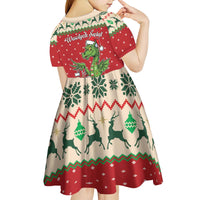 Poland Dinosaur Christmas Kid Short Sleeve Dress Polish Smok Wawelski Wesołych Swiat - Wonder Print Shop