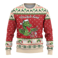 Poland Dinosaur Christmas Ugly Christmas Sweater Polish Smok Wawelski Wesołych Swiat - Wonder Print Shop