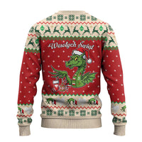 Poland Dinosaur Christmas Ugly Christmas Sweater Polish Smok Wawelski Wesołych Swiat - Wonder Print Shop