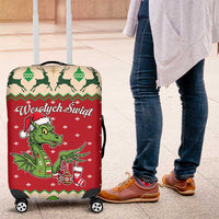 Poland Dinosaur Christmas Luggage Cover Polish Smok Wawelski Wesołych Swiat - Wonder Print Shop
