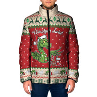Poland Dinosaur Christmas Padded Jacket Polish Smok Wawelski Wesołych Swiat - Wonder Print Shop