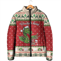 Poland Dinosaur Christmas Padded Jacket Polish Smok Wawelski Wesołych Swiat - Wonder Print Shop