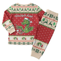Poland Dinosaur Christmas Pajama Set Polish Smok Wawelski Wesołych Swiat - Wonder Print Shop