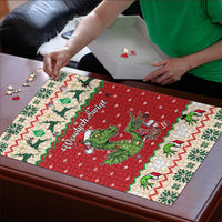 Poland Dinosaur Christmas Puzzle Polish Smok Wawelski Wesołych Swiat - Wonder Print Shop