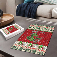 Poland Dinosaur Christmas Puzzle Polish Smok Wawelski Wesołych Swiat - Wonder Print Shop