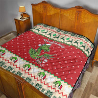 Poland Dinosaur Christmas Quilt Polish Smok Wawelski Wesołych Swiat - Wonder Print Shop