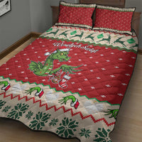 Poland Dinosaur Christmas Quilt Bed Set Polish Smok Wawelski Wesołych Swiat - Wonder Print Shop