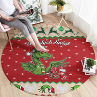 Poland Dinosaur Christmas Round Carpet Polish Smok Wawelski Wesołych Swiat - Wonder Print Shop
