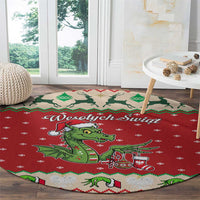 Poland Dinosaur Christmas Round Carpet Polish Smok Wawelski Wesołych Swiat - Wonder Print Shop