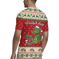 Poland Dinosaur Christmas Rugby Jersey Polish Smok Wawelski Wesołych Swiat - Wonder Print Shop