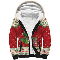Poland Dinosaur Christmas Sherpa Hoodie Polish Smok Wawelski Wesołych Swiat - Wonder Print Shop