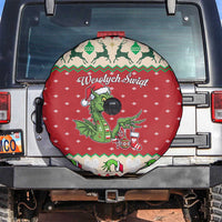Poland Dinosaur Christmas Spare Tire Cover Polish Smok Wawelski Wesołych Swiat - Wonder Print Shop