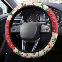 Poland Dinosaur Christmas Steering Wheel Cover Polish Smok Wawelski Wesołych Swiat - Wonder Print Shop