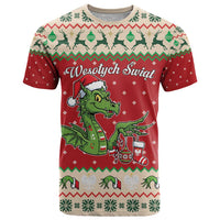 Poland Dinosaur Christmas T Shirt Polish Smok Wawelski Wesołych Swiat - Wonder Print Shop