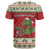 Poland Dinosaur Christmas T Shirt Polish Smok Wawelski Wesołych Swiat - Wonder Print Shop