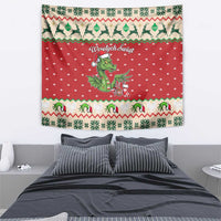 Poland Dinosaur Christmas Tapestry Polish Smok Wawelski Wesołych Swiat - Wonder Print Shop