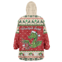 Poland Dinosaur Christmas Wearable Blanket Hoodie Polish Smok Wawelski Wesołych Swiat - Wonder Print Shop
