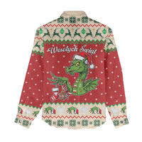 Poland Dinosaur Christmas Women Casual Shirt Polish Smok Wawelski Wesołych Swiat - Wonder Print Shop