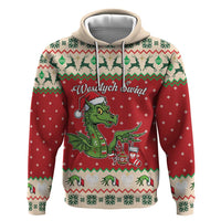 Poland Dinosaur Christmas Zip Hoodie Polish Smok Wawelski Wesołych Swiat - Wonder Print Shop