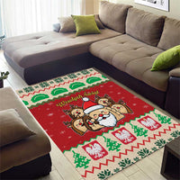 Poland Christmas Area Rug Pierogi Mascot Santa Claus Wesołych Swiat - Wonder Print Shop