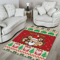 Poland Christmas Area Rug Pierogi Mascot Santa Claus Wesołych Swiat - Wonder Print Shop