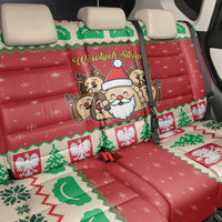 Poland Christmas Back Car Seat Cover Pierogi Mascot Santa Claus Wesołych Swiat - Wonder Print Shop