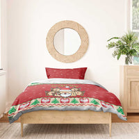 Poland Christmas Bedding Set Pierogi Mascot Santa Claus Wesołych Swiat - Wonder Print Shop