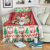 Poland Christmas Blanket Pierogi Mascot Santa Claus Wesołych Swiat - Wonder Print Shop