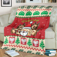 Poland Christmas Blanket Pierogi Mascot Santa Claus Wesołych Swiat - Wonder Print Shop