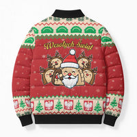 Poland Christmas Bomber Puffer Jacket Pierogi Mascot Santa Claus Wesołych Swiat - Wonder Print Shop