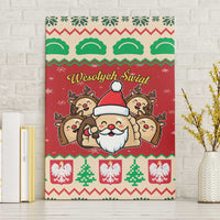 Poland Christmas Canvas Wall Art Pierogi Mascot Santa Claus Wesołych Swiat - Wonder Print Shop