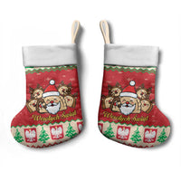 Poland Christmas Stocking Pierogi Mascot Santa Claus Wesołych Swiat - Wonder Print Shop