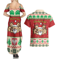 Poland Christmas Couples Matching Summer Maxi Dress and Hawaiian Shirt Pierogi Mascot Santa Claus Wesołych Swiat - Wonder Print Shop