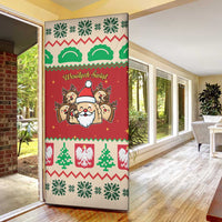 Poland Christmas Door Cover Pierogi Mascot Santa Claus Wesołych Swiat - Wonder Print Shop