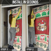 Poland Christmas Door Cover Pierogi Mascot Santa Claus Wesołych Swiat - Wonder Print Shop