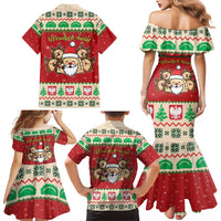 Poland Christmas Family Matching Mermaid Dress and Hawaiian Shirt Pierogi Mascot Santa Claus Wesołych Swiat - Wonder Print Shop