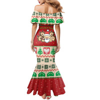 Poland Christmas Family Matching Mermaid Dress and Hawaiian Shirt Pierogi Mascot Santa Claus Wesołych Swiat - Wonder Print Shop